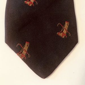 Brooks Brothers All Silk Tie, Equestrian Motif, Woven in England